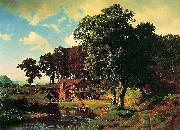 Albert Bierstadt A Rustic Mill (Farm France oil painting artist